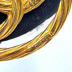 Chanel CC Logo Round Twist Gold Plated Brooch — view 3
