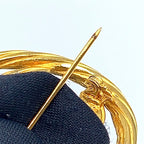 Chanel CC Logo Round Twist Gold Plated Brooch — view 6