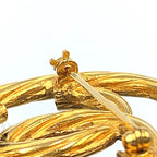 Chanel CC Logo Round Twist Gold Plated Brooch — view 7