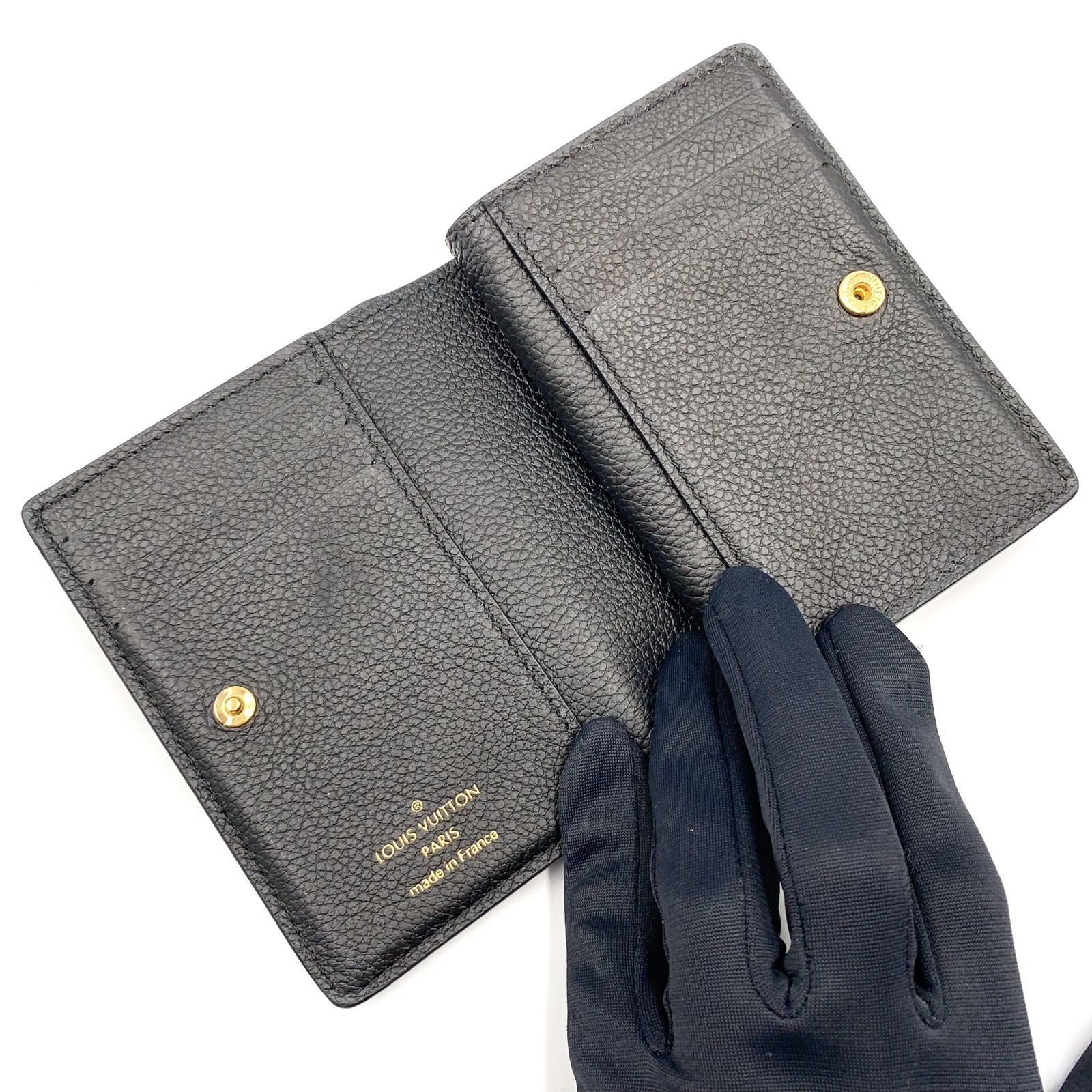 Louis Vuitton Portefeuille Monogram Empreinte Noir Leather Black Bifold Wallet — view 3