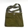 Prada Shoulder Bag Triangle Logo Nylon Khaki