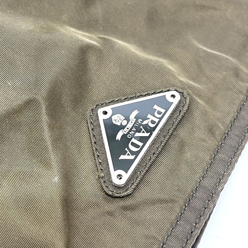 Prada Shoulder Bag Triangle Logo Nylon Khaki — view 5