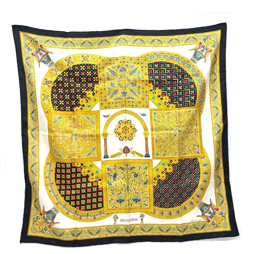 Hermes Scarf Carre 90 Silk White