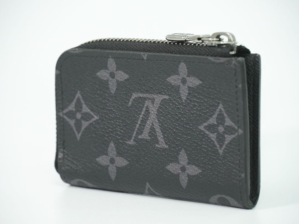 Louis Vuitton LV Porte-Monnaie Jour Monogram Eclipse Coin Case Black Gray — view 2