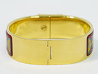 Hermes Enamel GM Bangle Bracelet Cloisonne Gold Plated Red Multicolor Email — view 3