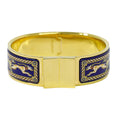 Hermes Enamel GM Bangle Bracelet Cloisonne Gold Plated Navy Email