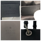 Gucci Bamboo Black Gunmetal Leather 002 Tote Shoulder Bag 2-Way — view 4