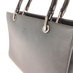 Gucci Bamboo Black Gunmetal Leather 002 Tote Shoulder Bag 2-Way — view 6