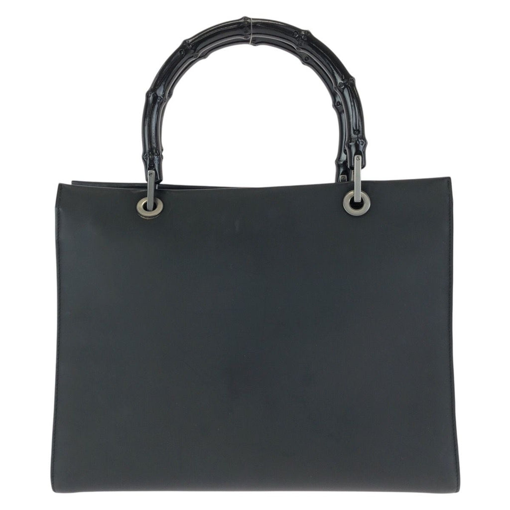 Gucci Bamboo Black Gunmetal Leather 002 Tote Shoulder Bag 2-Way — view 2
