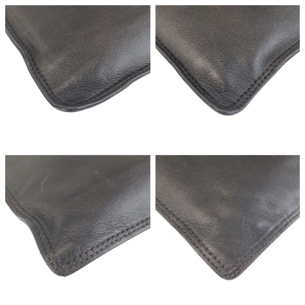 Chanel Vintage Black Gold Leather Shoulder Bag Pochette — view 3