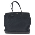 Prada Tessuto Black Silver Nylon Leather Tote