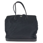 Prada Tessuto Black Silver Nylon Leather Tote