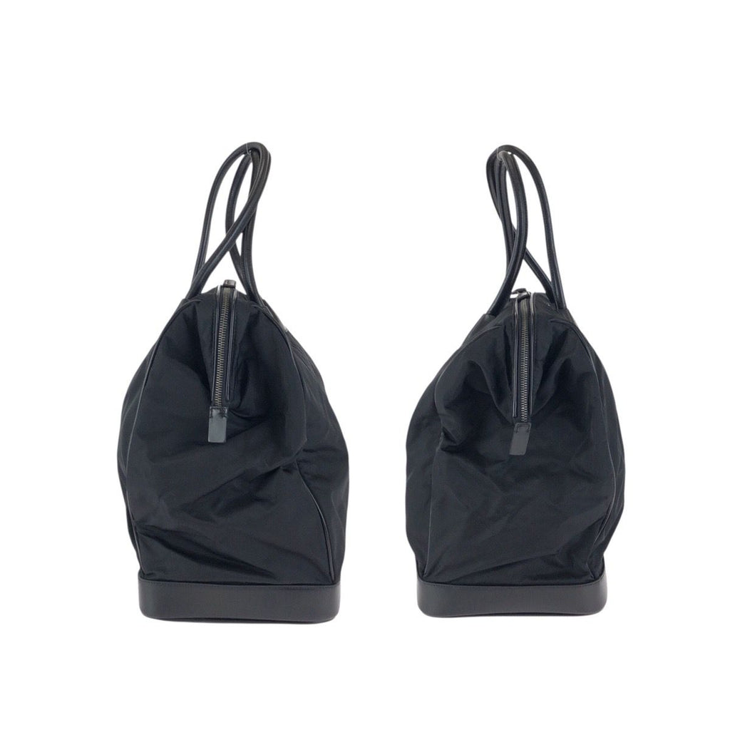 Prada Tessuto Black Silver Nylon Leather Tote — view 8