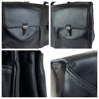 Prada Black Gunmetal Leather Business Briefcase — view 5