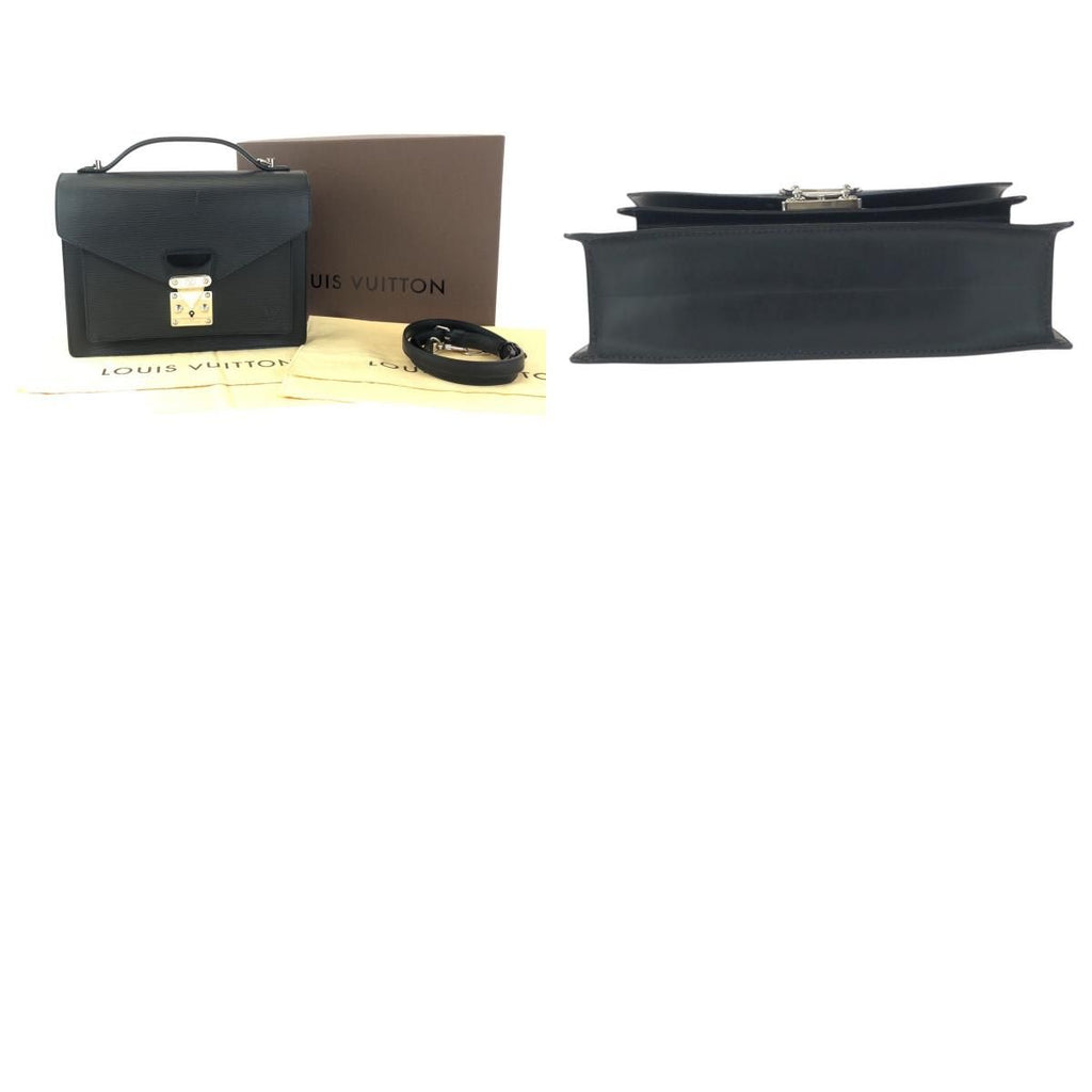 Louis Vuitton Epi Monceau 2-Way Black Silver Leather Shoulder Bag — view 9