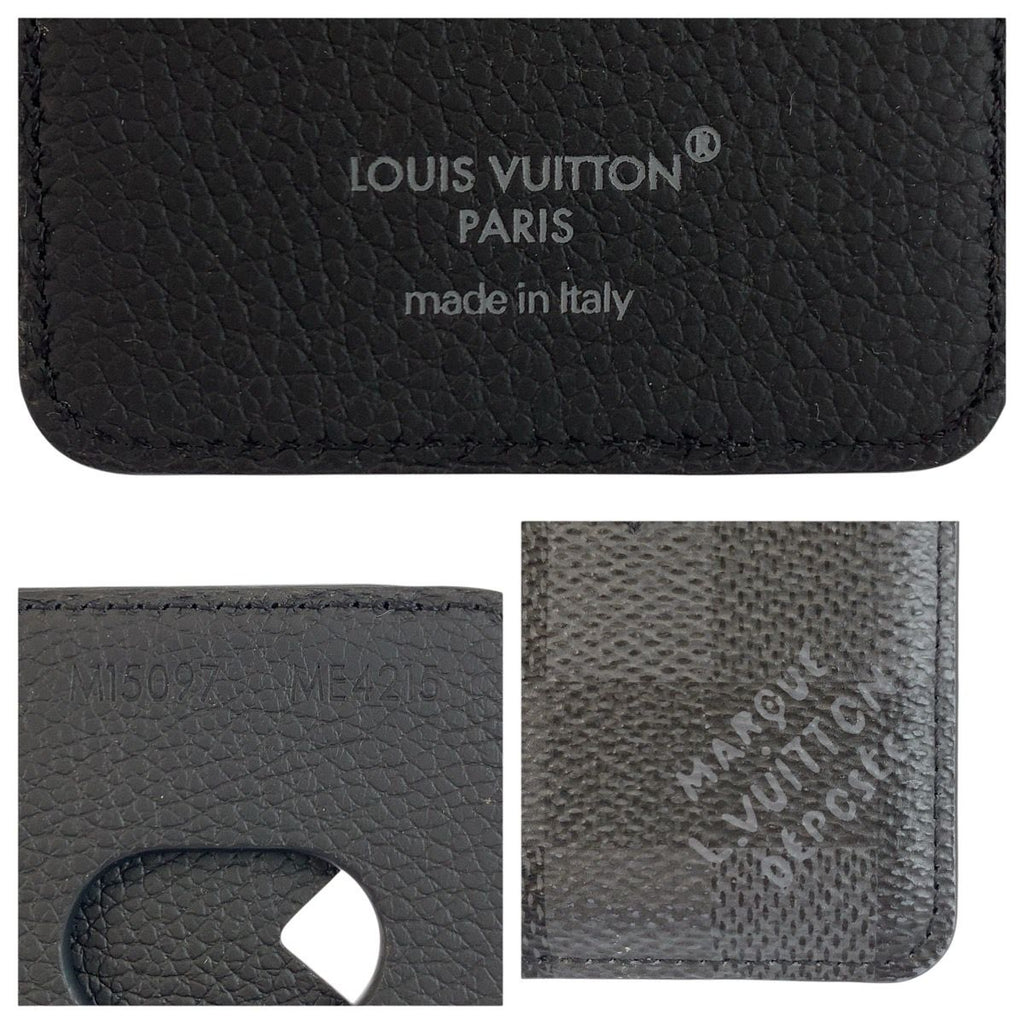 Louis Vuitton Damoflage Card Holder Magnet Magsafe Compatible Black Case — view 3