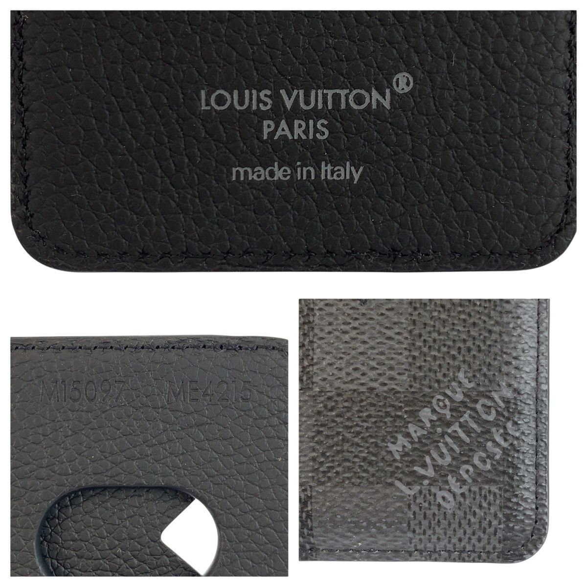 Louis Vuitton Damoflage Card Holder Magnet Magsafe Compatible Black Case — view 3