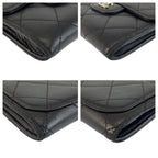 Chanel Quilted Black Silver Leather Coin Purse — view 7