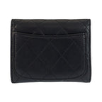 Chanel Quilted Black Silver Leather Coin Purse — view 2