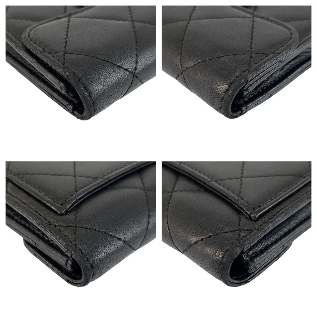 Chanel Quilted Black Silver Leather Coin Purse — view 8