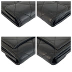 Chanel Quilted Black Silver Leather Coin Purse — view 8