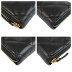 Chanel Quilted Classic Zip Coin Purse Black Gold Case Card — view 5