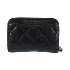 Chanel Quilted Classic Zip Coin Purse Black Gold Case Card — view 2