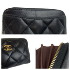 Chanel Quilted Classic Zip Coin Purse Black Gold Case Card — view 7