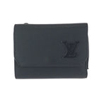 Louis Vuitton Aerogram Portefeuille Pilot Black Leather Folded Wallet Compact