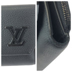 Louis Vuitton Aerogram Portefeuille Pilot Black Leather Folded Wallet Compact — view 6