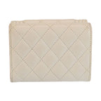 Chanel CC Logo White Silver Leather Fold Wallet Compact — view 2