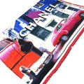 Chanel Large Car Blue White Red Silk Scarf Shawl