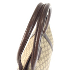 Gucci Beige Brown GG Supreme Canvas Leather Tote Shoulder Bag — view 8