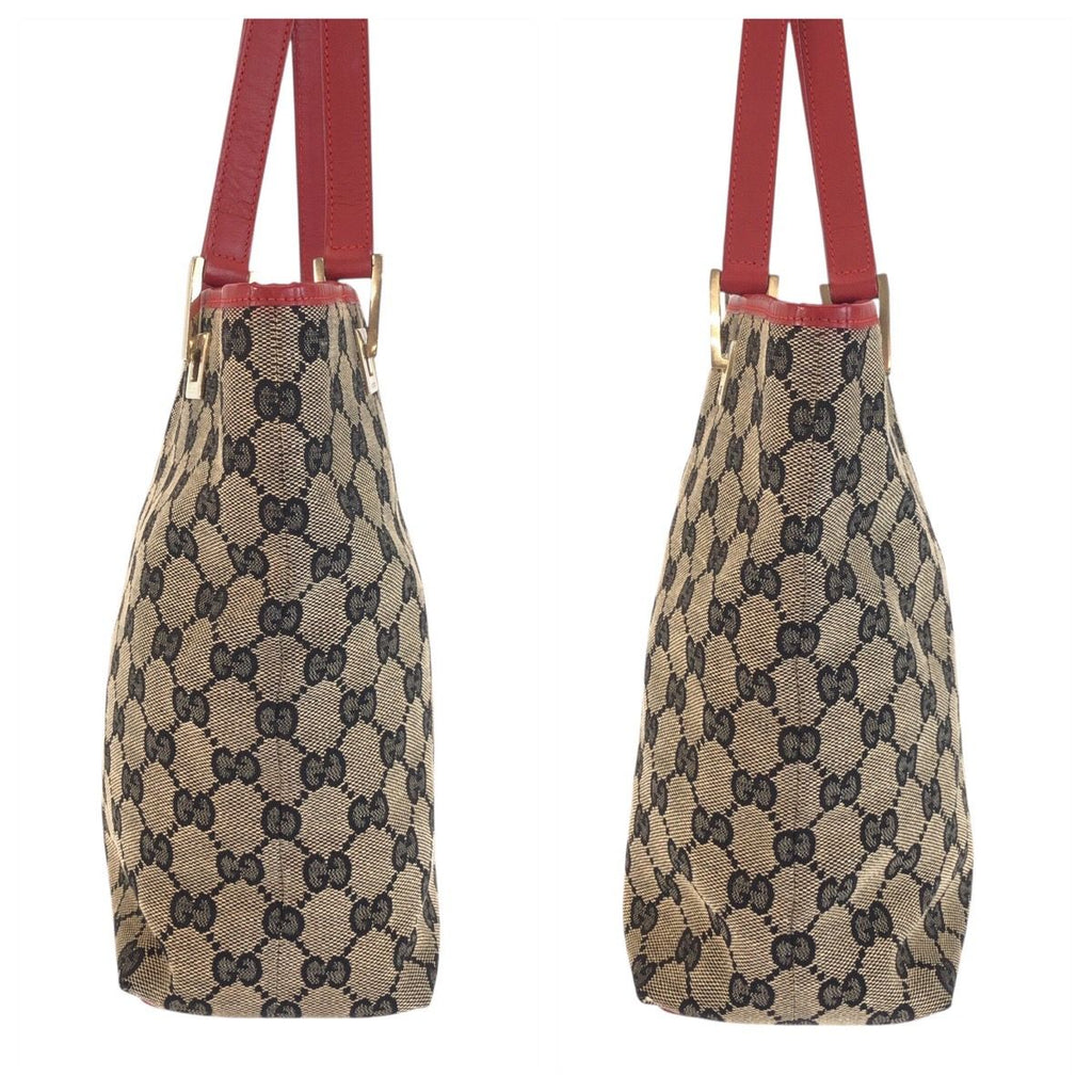 Gucci Navy Red Gold GG Canvas 002 Tote — view 7