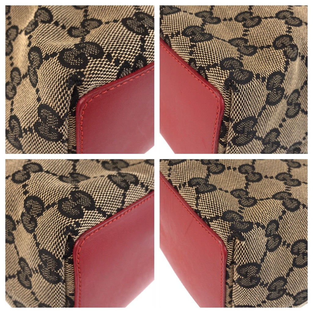 Gucci Navy Red Gold GG Canvas 002 Tote — view 3