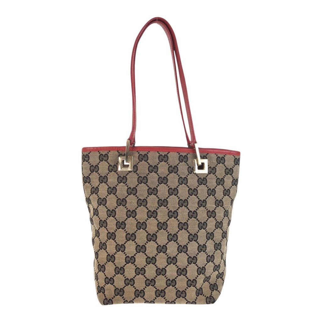 Gucci Navy Red Gold GG Canvas 002 Tote — view 2