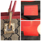 Gucci Navy Red Gold GG Canvas 002 Tote — view 4