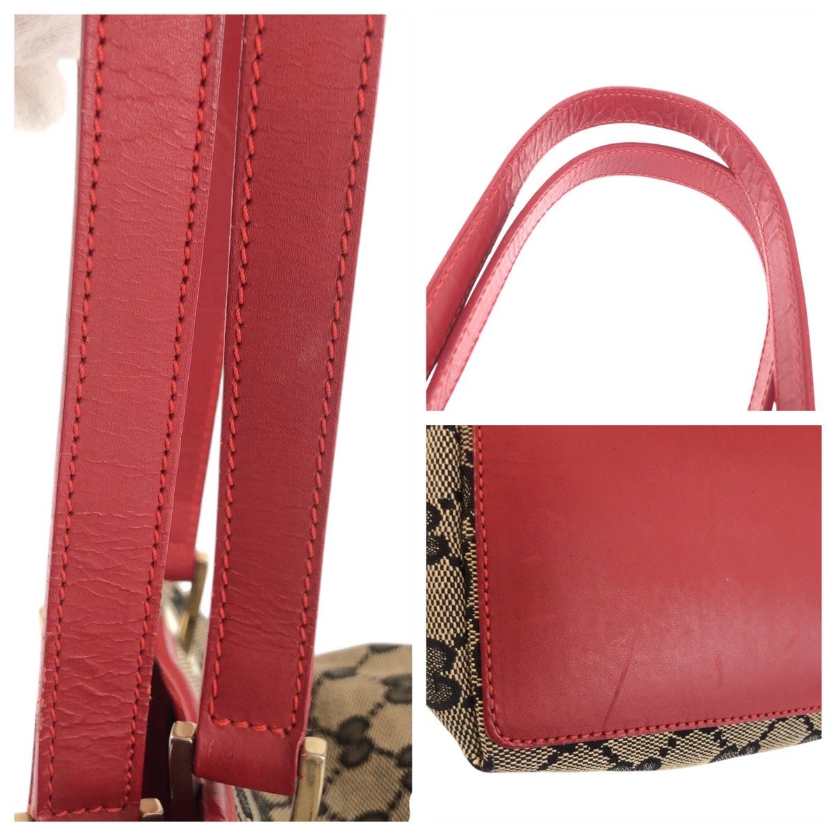 Gucci Navy Red Gold GG Canvas 002 Tote — view 5