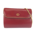 Gucci Vintage Interlocking Red Wine Leather Chain Shoulder Bag