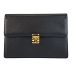 Saint Laurent Yves Vintage YSL Black Gold Clutch