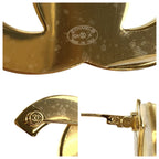 Chanel CC Logo Turnlock Cream Gold Plated Brooch — view 3