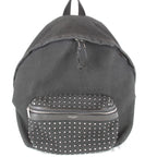 Saint Laurent Yves Studded Backpack Cotton Canvas Black