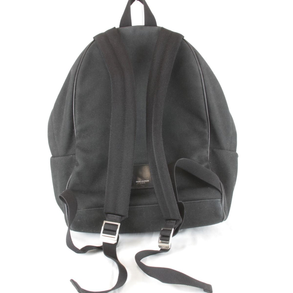 Saint Laurent Yves Studded Backpack Cotton Canvas Black — view 2