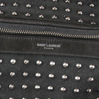 Saint Laurent Yves Studded Backpack Cotton Canvas Black — view 6