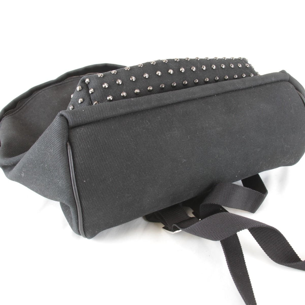 Saint Laurent Yves Studded Backpack Cotton Canvas Black — view 4