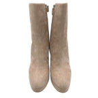 Celine Boots Suede Nubuck Side Zip Short High Heels Beige 37c — view 2