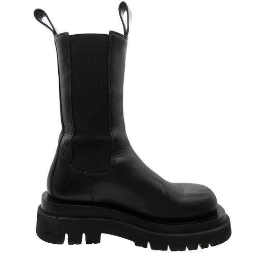 Bottega Veneta Boots Leather Lug Chelsea Side Gore Long Black — view 2