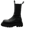 Bottega Veneta Boots Leather Lug Chelsea Side Gore Long Black