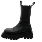 Bottega Veneta Boots Leather Lug Chelsea Side Gore Long Black