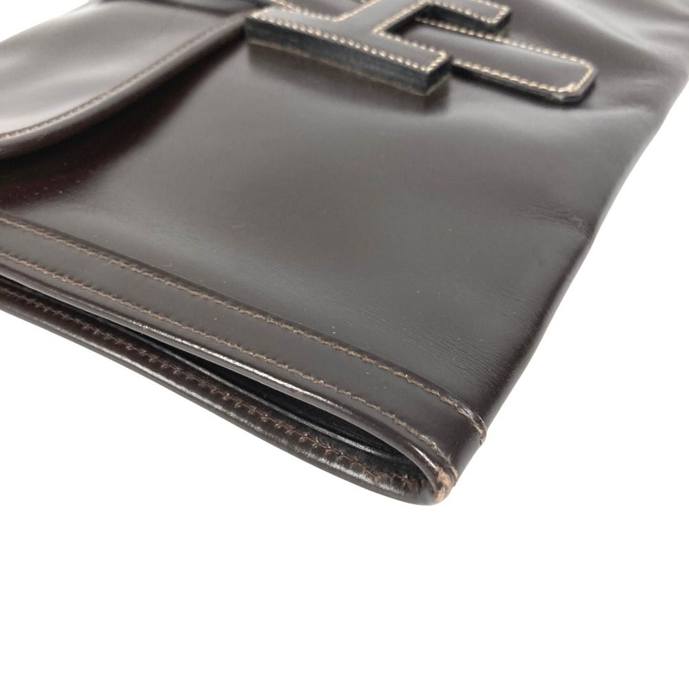 Hermes Clutch Jije PM Leather Dark Brown — view 6
